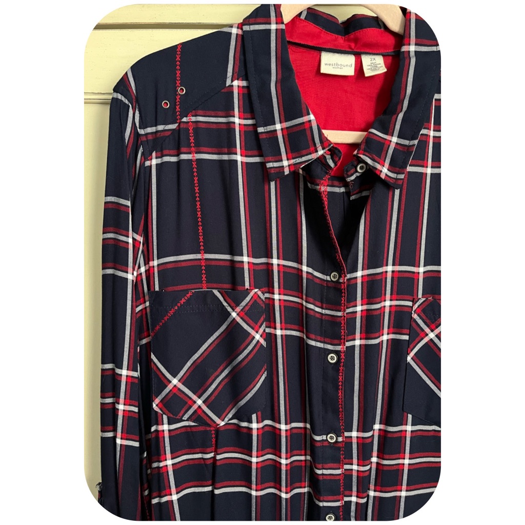 Plus Plaid Button Up